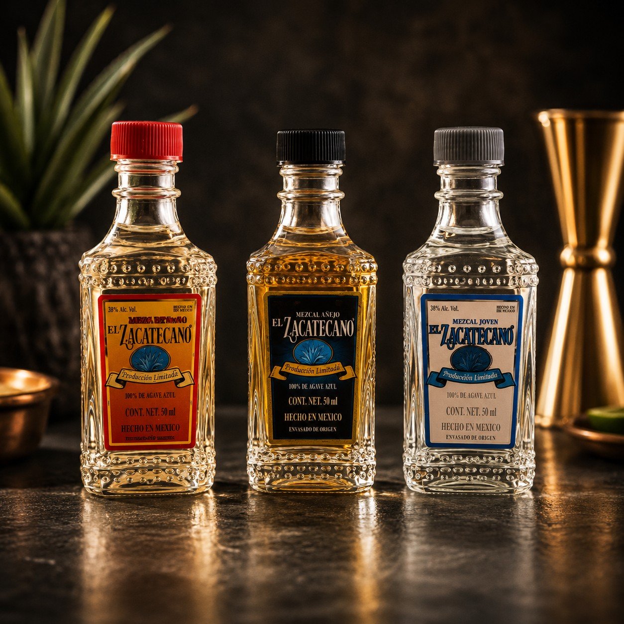 Presentaciones de El Zacatecano usadas en nuestra coctelería